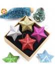 6 sztuk/partia 5CM DIY Gillter gwiazdy zawieszki świąteczne do dekoracji DIY Craft dla dzieci prezent ozdoba na choinkę dekoracj