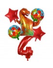6 sztuk duża 4D chodzenia dinozaurów z balonów foliowych chłopcy balony ze zwierzętami dzieci dinozaur dekoracja urodzinowa balo