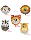 Cyuan dżungla dekoracja urodzinowa zielone balony cyfry balon ze zwierzęciem impreza w stylu Safari papierowy kubek i talerz Ban
