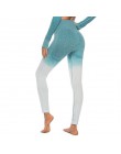 NORMOV damskie Fitness bezszwowe legginsy wysokiej talii Hollow legginsy fitness sportowe legginsy boczne paski Jeggings