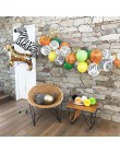 Cyuan dżungla dekoracja urodzinowa zielone balony cyfry balon ze zwierzęciem impreza w stylu Safari papierowy kubek i talerz Ban