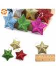 6 sztuk/partia 5CM DIY Gillter gwiazdy zawieszki świąteczne do dekoracji DIY Craft dla dzieci prezent ozdoba na choinkę dekoracj