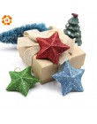 6 sztuk/partia 5CM DIY Gillter gwiazdy zawieszki świąteczne do dekoracji DIY Craft dla dzieci prezent ozdoba na choinkę dekoracj