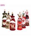 QIFU świąteczny pokrowiec na butelkę wina Snowman Stocking torby na prezenty świąteczne Xmas worek do pakowania Navidad prezentu