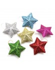 6 sztuk/partia 5CM DIY Gillter gwiazdy zawieszki świąteczne do dekoracji DIY Craft dla dzieci prezent ozdoba na choinkę dekoracj