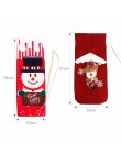 QIFU świąteczny pokrowiec na butelkę wina Snowman Stocking torby na prezenty świąteczne Xmas worek do pakowania Navidad prezentu