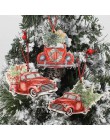 HUADODO 3 sztuk boże narodzenie do ciężarówek drewniane zawieszki ozdoby na boże narodzenie drzewa Ornament nowy rok dekoracje P