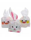 25 sztuk/partia kreskówkowy uroczy królik długie ucho ślub urodziny Favor cukierki torby na prezenty Bunny Cookie Snack torebka 