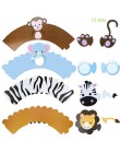 Cyuan dżungla dekoracja urodzinowa zielone balony cyfry balon ze zwierzęciem impreza w stylu Safari papierowy kubek i talerz Ban