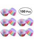 Pieczenie w kuchni 100 szt. Tęczowy papier foremka na ciasto Cupcake Paper Muffin taca imprezowa pieczenie stoi papilotki do cia