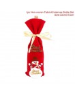 QIFU świąteczny pokrowiec na butelkę wina Snowman Stocking torby na prezenty świąteczne Xmas worek do pakowania Navidad prezentu