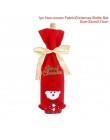 QIFU świąteczny pokrowiec na butelkę wina Snowman Stocking torby na prezenty świąteczne Xmas worek do pakowania Navidad prezentu