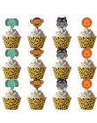 Cyuan dżungla dekoracja urodzinowa zielone balony cyfry balon ze zwierzęciem impreza w stylu Safari papierowy kubek i talerz Ban