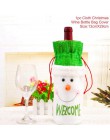 QIFU świąteczny pokrowiec na butelkę wina Snowman Stocking torby na prezenty świąteczne Xmas worek do pakowania Navidad prezentu