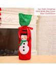 QIFU świąteczny pokrowiec na butelkę wina Snowman Stocking torby na prezenty świąteczne Xmas worek do pakowania Navidad prezentu