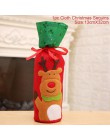 QIFU świąteczny pokrowiec na butelkę wina Snowman Stocking torby na prezenty świąteczne Xmas worek do pakowania Navidad prezentu