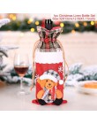 QIFU świąteczny pokrowiec na butelkę wina Snowman Stocking torby na prezenty świąteczne Xmas worek do pakowania Navidad prezentu