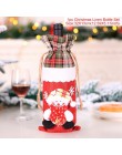 QIFU świąteczny pokrowiec na butelkę wina Snowman Stocking torby na prezenty świąteczne Xmas worek do pakowania Navidad prezentu