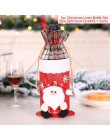 QIFU świąteczny pokrowiec na butelkę wina Snowman Stocking torby na prezenty świąteczne Xmas worek do pakowania Navidad prezentu