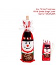 QIFU świąteczny pokrowiec na butelkę wina Snowman Stocking torby na prezenty świąteczne Xmas worek do pakowania Navidad prezentu