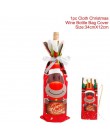 QIFU świąteczny pokrowiec na butelkę wina Snowman Stocking torby na prezenty świąteczne Xmas worek do pakowania Navidad prezentu