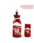 QIFU świąteczny pokrowiec na butelkę wina Snowman Stocking torby na prezenty świąteczne Xmas worek do pakowania Navidad prezentu