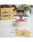 3D karty kirigami kwiaty kartka urodzinowa prezenty na rocznicę pocztówka jednorożec klon drzewo wiśni zaproszenia ślubne kartki
