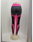 Maryigean legginsy z nadrukiem ze wzorem siatki Fitness legginsy dla kobiet sportowe trening leginsy push-up elastyczna szczupła