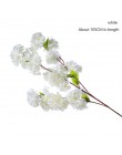 yumai 105cm Fałszywy kwiat wiśni 3 widelec gałąź Sakura Sztuczny kwiat Jedwab Tło weselne Dekoracje ścienne Kwiaty