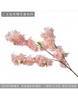 yumai 105cm Fałszywy kwiat wiśni 3 widelec gałąź Sakura Sztuczny kwiat Jedwab Tło weselne Dekoracje ścienne Kwiaty