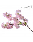 yumai 105cm Fałszywy kwiat wiśni 3 widelec gałąź Sakura Sztuczny kwiat Jedwab Tło weselne Dekoracje ścienne Kwiaty