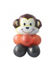 Cyuan dżungla dekoracja urodzinowa zielone balony cyfry balon ze zwierzęciem impreza w stylu Safari papierowy kubek i talerz Ban