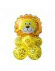 Cyuan dżungla dekoracja urodzinowa zielone balony cyfry balon ze zwierzęciem impreza w stylu Safari papierowy kubek i talerz Ban