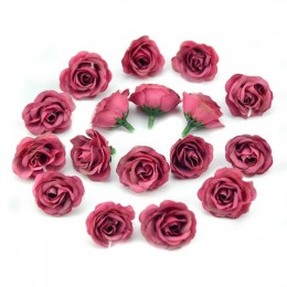 10 sztuk 2.5cm Mini jedwab sztuczne kwiaty róży tkaniny na wesele strona główna dekoracja pokoju DIY akcesoria do sukni sztuczne