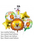 Cyuan dżungla dekoracja urodzinowa zielone balony cyfry balon ze zwierzęciem impreza w stylu Safari papierowy kubek i talerz Ban