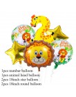 Cyuan dżungla dekoracja urodzinowa zielone balony cyfry balon ze zwierzęciem impreza w stylu Safari papierowy kubek i talerz Ban