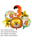 Cyuan dżungla dekoracja urodzinowa zielone balony cyfry balon ze zwierzęciem impreza w stylu Safari papierowy kubek i talerz Ban