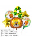Cyuan dżungla dekoracja urodzinowa zielone balony cyfry balon ze zwierzęciem impreza w stylu Safari papierowy kubek i talerz Ban