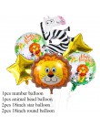 Cyuan dżungla dekoracja urodzinowa zielone balony cyfry balon ze zwierzęciem impreza w stylu Safari papierowy kubek i talerz Ban
