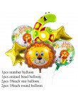 Cyuan dżungla dekoracja urodzinowa zielone balony cyfry balon ze zwierzęciem impreza w stylu Safari papierowy kubek i talerz Ban