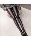 PU Faux skórzane legginsy 2019 kobiet polarowe ołówkowe legginsy 4 kolory spodnie obcisłe kobiet jesień zima szczupła wysokiej t