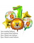 Cyuan dżungla dekoracja urodzinowa zielone balony cyfry balon ze zwierzęciem impreza w stylu Safari papierowy kubek i talerz Ban