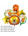 Cyuan dżungla dekoracja urodzinowa zielone balony cyfry balon ze zwierzęciem impreza w stylu Safari papierowy kubek i talerz Ban
