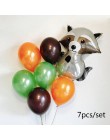 1 zestaw balony ze zwierzętami Raccoon Fox wiewiórka jeż folia balon z helem jeden urodziny Jungle Party Decor chłopiec Kid zaba