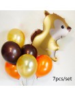 1 zestaw balony ze zwierzętami Raccoon Fox wiewiórka jeż folia balon z helem jeden urodziny Jungle Party Decor chłopiec Kid zaba