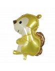1 zestaw balony ze zwierzętami Raccoon Fox wiewiórka jeż folia balon z helem jeden urodziny Jungle Party Decor chłopiec Kid zaba