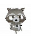 1 zestaw balony ze zwierzętami Raccoon Fox wiewiórka jeż folia balon z helem jeden urodziny Jungle Party Decor chłopiec Kid zaba