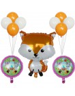 1 zestaw balony ze zwierzętami Raccoon Fox wiewiórka jeż folia balon z helem jeden urodziny Jungle Party Decor chłopiec Kid zaba