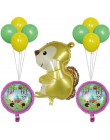 1 zestaw balony ze zwierzętami Raccoon Fox wiewiórka jeż folia balon z helem jeden urodziny Jungle Party Decor chłopiec Kid zaba