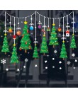 2019 Christmas Garland Window naklejka ścienna dekoracje na boże narodzenie dla domu Cristmas Decor święty mikołaj szczęśliwego 